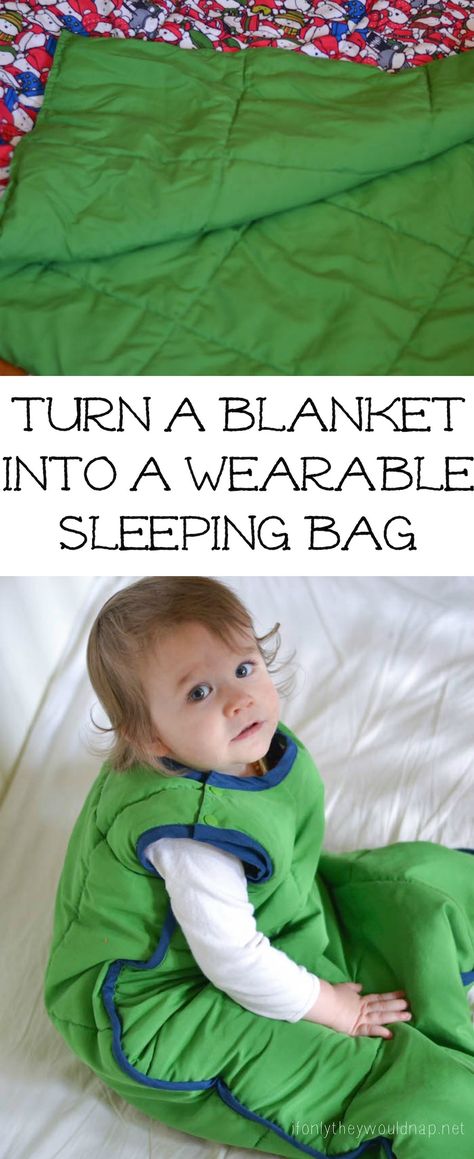 Turn a blanket into a wearable sleeping bag Diy Sleeping Bag, Toddler Sleeping Bag, Baby Blanket Tutorial, Baby Diy Sewing, Best Baby Blankets, Trendy Baby Blankets, Diy Baby Blanket, Blanket Tutorial, Baby Blanket Size