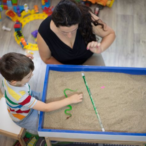 Sand tray therapy is often very effective for clients who are unable to express themselves after a traumatic event or for clients who feel “stuck” in traditional talk therapy. The use of play, movement, and creativity allows access to parts of our psyche not accessible by words. Find out more... Sand Therapy, Sandtray Therapy, Sand Tray Therapy, Expressive Therapy, Play Therapy Techniques, Therapy Center, Sand Tray, Office Photos, Therapy Techniques