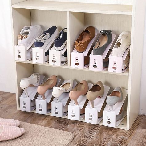 75 Brilliant space-saving designs that are ideal for any size home Organiser Son Dressing, Large Glass Jars, Shoe Hanger, Stackable Shoe Rack, Diy Organizer, Shoe Rack Living Room, Shoe Storage Rack, Adjustable Shoes, Shoe Holders