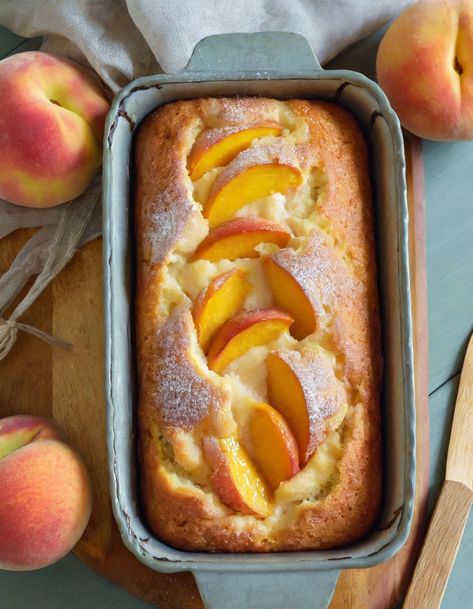 My daughter took one bite and bolted towards me, eager to know the recipe Cream Cheese Loaf, Peaches Cream Cheese, Cheese Loaf, Peach Bread, Peach Dessert Recipes, Peach Desserts, Peach Cream, Peach Recipe, Bread Recipes Sweet