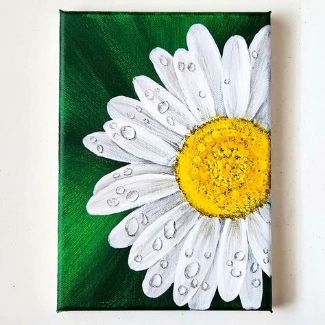 Large Daisy Painting, Daisy Texture Art, Daisies Painting Acrylic, Daisy Canvas Painting, Simple Daisy Painting, Daisy Paintings, Bench Painting, Daisy Flower Painting, Daisy Flower Drawing