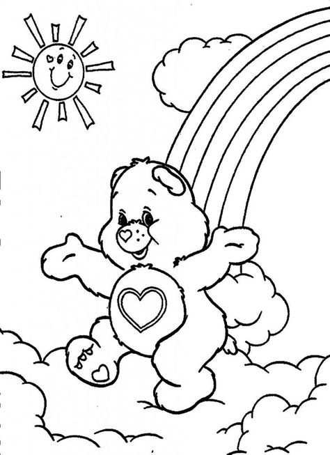 Coloring Pages Care Bears Teddy Bear Coloring Pages, Birthday Coloring Pages, Toddler Coloring Book, Summer Coloring Pages, Bear Coloring Pages, Coloring Page Ideas, Unicorn Coloring Pages, Online Coloring Pages, Printable Coloring Book