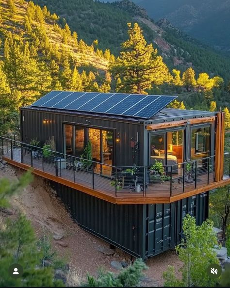 Container House On Hill, Roof Over Shipping Container, Pink Shipping Container, Big Container House, Shipping Container Cabins, Connex Box Homes, Container Compound, Container House Design Budget, Container Cabin Ideas