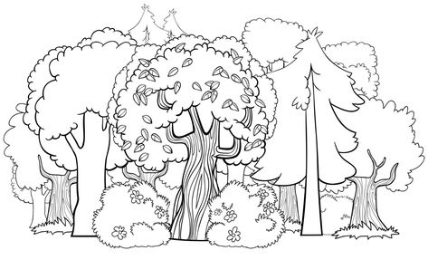 Image Ciel, Forest Cartoon, Forest Coloring, Lady Lovely Locks, Line Art Images, Book Wallpaper, Butterfly Drawing, Clipart Black And White, Cartoon Background