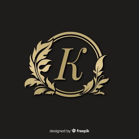 The Letter K, K Logos, Logo Design Inspiration Creative, Motif Tropical, Alphabet Wallpaper, Elegant Logo, Letter K, Retro Logo, Gold Logo