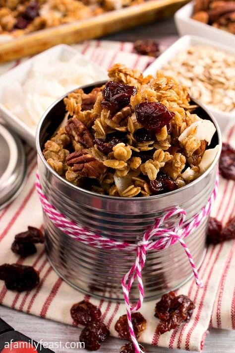 Cherry Granola Cherry Granola, Granola Recipe Healthy, Granola Recipe Homemade, Chocolate Chip Cake, Granola Healthy, Tasty Chocolate Cake, Granola Recipe, Family Feast, Dried Cherries