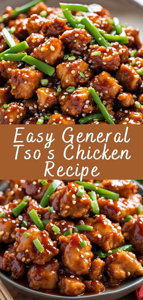 Easy General Tso’s Chicken Recipe | Cheff Recipes General Tao Chicken, Easy General Tso Chicken, General Tso's Chicken Recipe, Homemade Chinese Food, Chinese Chicken Recipes, Tso Chicken, Asian Chicken Recipes, Asian Dinners, General Tso Chicken