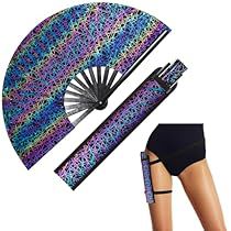 Edm Music Festivals, Holographic Fabric, Folding Hand Fan, Rave Accessories, Edm Music, Festival Accessories, Hand Held Fan, Rave Festival, Under The Lights