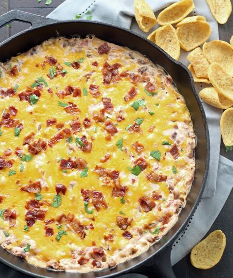 Cheesy Black Eyed Pea & Bacon Dip – 5 Boys Baker Pulled Pork Dip, Black Eyed Pea Dip, Honey Chipotle Sauce, Hot Corn Dip, Corn Dip Recipes, Hot Corn, Bacon Dip, Honey Chipotle, Corn Dip