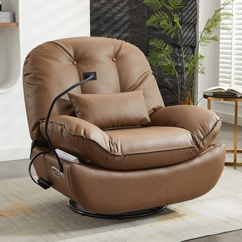 Movie Theater Seating, Office Bedroom Ideas, Oversized Recliner, Swivel Recliner Chairs, Leather Recliner Chair, Loungers Chair, Leather Chairs, Swivel Recliner, Electric Recliners