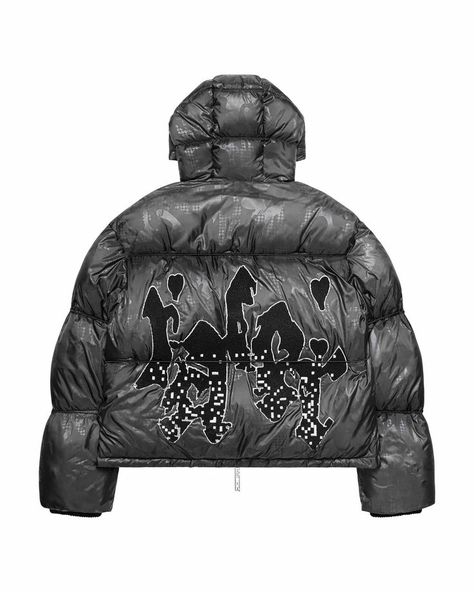 Racer Worldwide, Camo Puffer Jacket, Chenille Embroidery, Clothes Reference, Winter 22, Numbers Preschool, Zip Puller, Black Camo, Fashion Board