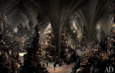 Room of Requirement, looks like a bunch of Christmas trees. Hogwarts Interior, Room Of Requirement, Harry Potter Pop, Deathly Hallows Part 2, Harry Potter Set, Hp Harry Potter, Hogwarts Castle, Hogwarts Aesthetic, Goblet Of Fire