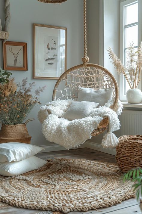 Boho Beach Interior, Coastal Room Design, Indonesian Living Room, Boho Chic Beach House, Boho Chairs Living Room, Seaside Living Room, Beach Apartment Aesthetic, Seashell Room Decor, Beach Boho Living Room