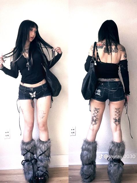 #fashion #recipe #y2k #punk Greyday Outfit Ideas, Black Y2k Outfit Women, Grey Day Outfit Concert, Grunge Bimbocore Outfits, Emo Bimbocore Outfits, Greyday Tour Outfits, Ptv Concert Outfit, Y2k Bimbocore Outfits, Thick Goth Outfits