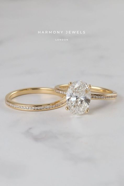 Channel Set Diamond Engagement Ring, Channel Set Wedding Band, Engagement Rings Channel Set, Cute Engagement Rings, Future Engagement Rings, Oval Cut Engagement Ring, Engagement Inspo, Yellow Engagement Rings, Eternity Rings