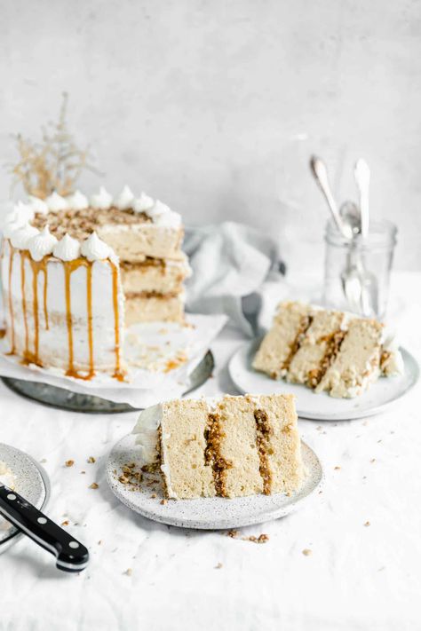 Praline Layer Cake - Broma Bakery Praline Cake Recipe, Fluffy Buttercream, Cake Cravings, Praline Cake, Broma Bakery, Caramel Filling, Baking Journal, Cake 5, Food Cookies