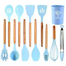 Check this out at Amazon Light Blue Kitchen, Blue Kitchen Accessories, Shovel Spoon, Silicone Kitchenware, Wooden Cooking Utensils, Silicone Cooking Utensils, Kitchenware Set, Food Tongs, Silicon Utensils