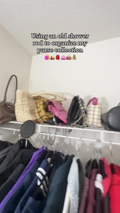 Small Closet Handbag Organization, Handbag Closet Organization, Bag Storage In Closet, Diy Purse Organizer Closet, Closet Storage For Bags, Bag And Purse Storage, Purse Organization For Small Spaces, Purse Shelf Organization, Store Purses In Small Spaces