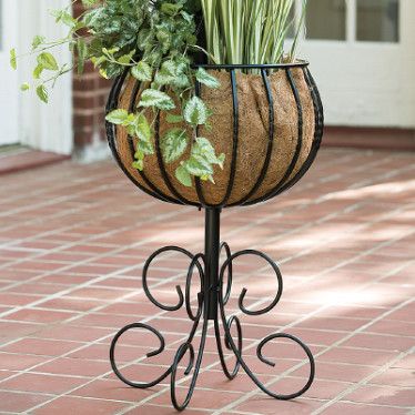 Blacksmith Round Pedestal Urn Planter Outdoor Urns, Wrought Iron Decor, Plant Stands Outdoor, Plants For Hanging Baskets, Urn Planters, Tall Planters, Patio Plants, Iron Decor, Lawn And Garden