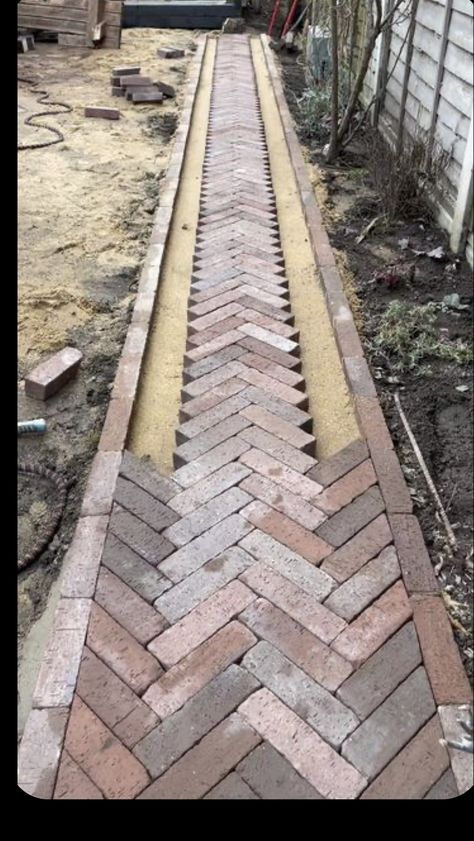 Brick Pathway, Backyard Walkway, Brick Path, Brick Walkway, Patio Small, Brick Garden, Home Landscaping, Garden Pathway, Garden Cottage