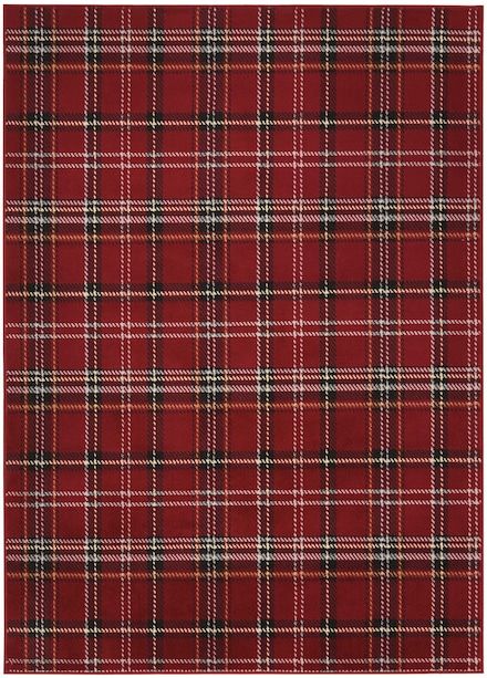 This rug has an approximate pile height of 0.25 inches. Plaid Area Rug, Red Farmhouse, Plaid Rug, Contemporary Color Palette, Artisan Rugs, Christmas Favorites, Carpet Colors, Plaid Fabric, Plaid Design