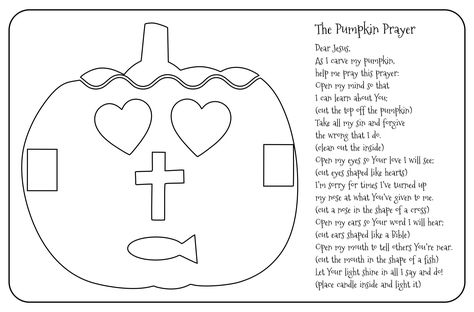 Christian Pumpkin Carving Lesson, The Pumpkin Prayer Printable, Halloween Prayer For Kids, Christian Jack O Lantern Poem, Christian Jackolantern, Pumpkin Prayer Coloring Page, Christian Pumpkin Poem, Pumpkin Prayer Printable Free, Sunday School Halloween Ideas