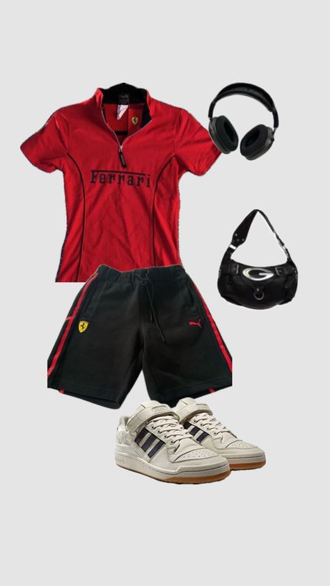 #outfitinpso #outfit #ferrari Race Outfit, Race Day Outfits, Kpop Fashion Outfits, Dream Clothes, Casual Fits, Cute Casual Outfits, Concert Outfit, Date Night Outfit, Outfit Inspirationen