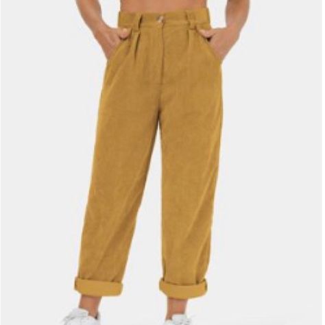 Halara High Waisted Corduroy Pants Autumn Yellow -L New Brand New. Other Pictures Shown For Style. First Picture Shows Color. :) Yellow Pants, Corduroy Pants, One Pic, New Color, Pant Jumpsuit, Trousers, High Waisted, Brand New, Yellow