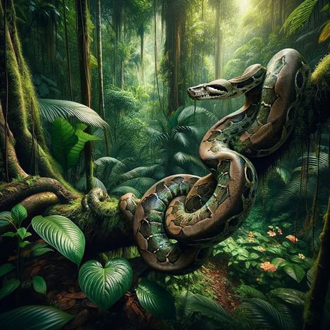 Jungle Boa |Jungle Journeys
Untamed Travels
Green Getaways
Nature's Odyssey
Safari Dreams|Jungle Journeys Snake On A Branch, Snake On Tree, Jungle With Animals, Green Scales, Jungle Animal Art, Jungle Aesthetic, Jungle Painting, Rainforest Trees, Jungle Tree