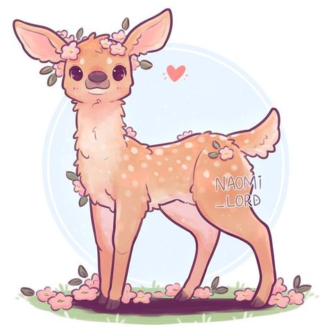 Naomi Lord Art, Draw A Deer, Naomi Lord, Deer Cartoon, Deer Drawing, Cute Kawaii Animals, Deer Art, Cute Animal Drawings Kawaii, Cute Doodles Drawings