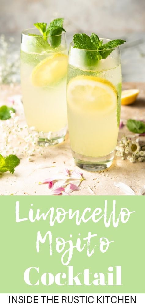 Limoncello Mojito, Lemon Mojito, Cointreau Cocktails, Limoncello Cocktails, Mojito Recept, Mojito Cocktail, Sun Is Shining, Alcohol Drink Recipes, Drinks Alcohol Recipes