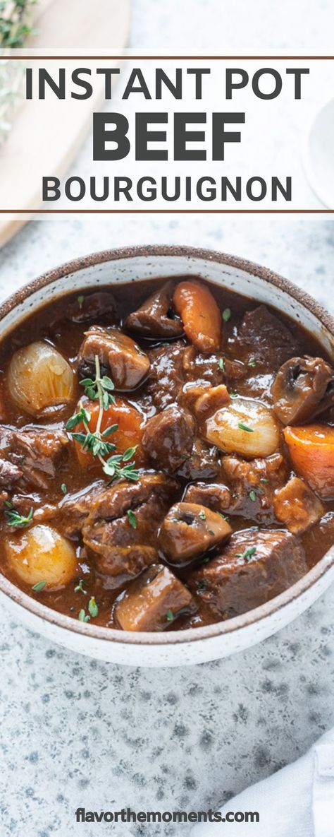 Instant Pot Beef Bourguignon Recipe, Instapot Beef Stew, Instant Pot Beef Bourguignon, Beef Burgundy Recipe, Beef And Mushroom Stew, Braised Beef Stew, Instant Pot Beef Stew Recipe, Pressure Cooker Beef Stew, French Beef Stew