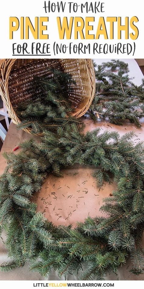 Holiday Wreaths Diy Christmas, Pine Wreaths, Christmas Wreaths For Windows, Holiday Wreaths Diy, Christmas Wreaths Diy Easy, Homemade Wreaths, Easy Diy Wreaths, Real Christmas, Wreath Form