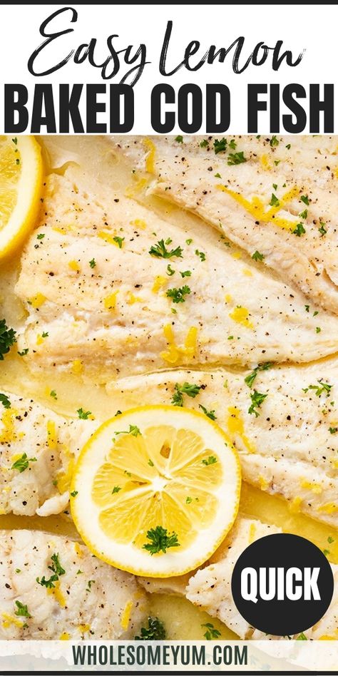 How To Bake Cod, Cod Fish Recipe, Cod Fish Recipes Baked, Lemon Baked Cod, Oven Baked Cod, Baked Cod Recipes, Cod Fish Recipes, Hp Sauce, Fish Recipes Baked