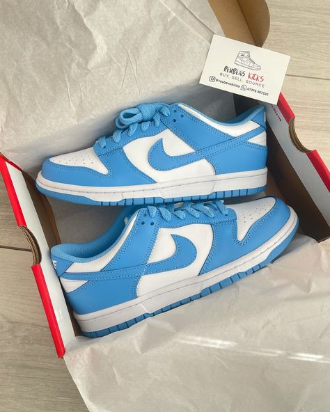 The Nike Dunk Low “University Blue” GS just Restocked in All Sizes 🦋 - Guaranteed 100% Authentic - Ships Within 3 Days Shop Now Link in Bio 🛍️ www.reubenskicks.com 🌐 Dunk Low Bleu, Nike Blue Dunks, Nike Dunks Low Blue, Nike Dunk University Blue, Light Blue Dunks, Blue Low Dunks, University Blue Dunks, Dunk Bleu, Nike University Blue