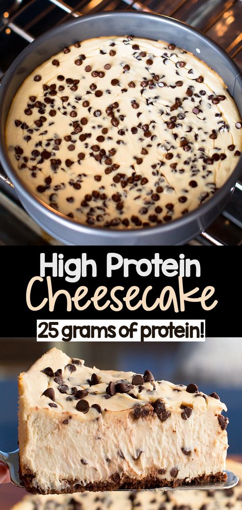 High Protein Cheesecake Recipe (with 25g protein a slice!) Healthy Cheesecake Desserts, High Protein Cake Pops, Clean Simple Protein Recipes, Dinner Ideas Healthy High Protein, Protein Pastry Recipes, No Bake Protein Desserts, High Protein Low Carb Sweets, 1 Up Nutrition Protein Recipes, High Protein Pastries