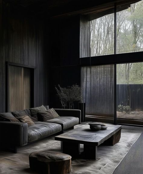 Wabi Sabi Landscape, Dark Japandi, Wabi Sabi Black, Dark Moody Aesthetic, Wabi Sabi Interior Design, Modern Wabi Sabi, Dark Boho, Wabi Sabi Interior, Darkest Black Color