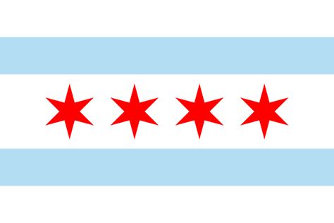 Chicago Flag Chicago Flag Tattoo, Moving To Chicago, Star Outline, Chicago Flag, City Flags, Chicago River, My Kind Of Town, Chicago City, The Windy City