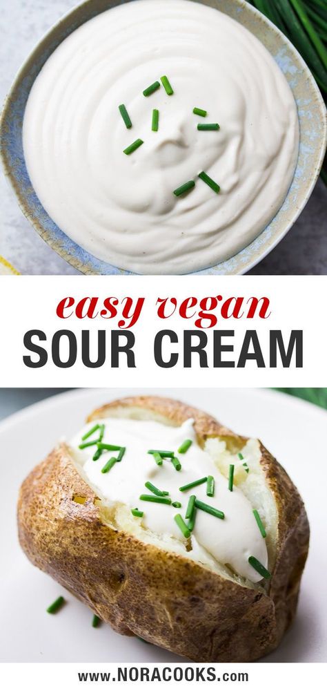 Cashew Sour Cream, Vegan Cheese Recipes, Vegan Substitutes, Sour Cream Recipes, Vegan Sour Cream, Vegan Sauces, Vegan Appetizers, Vegan Condiments, Vegan Cooking