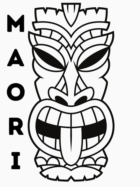 New Zealand Art Maori Culture, Maori Art Designs, Māori Designs, Tribe Tattoo, Maori Legends, Maori Tribe, Tiki Masks, Maori Symbols, Minion Coloring Pages