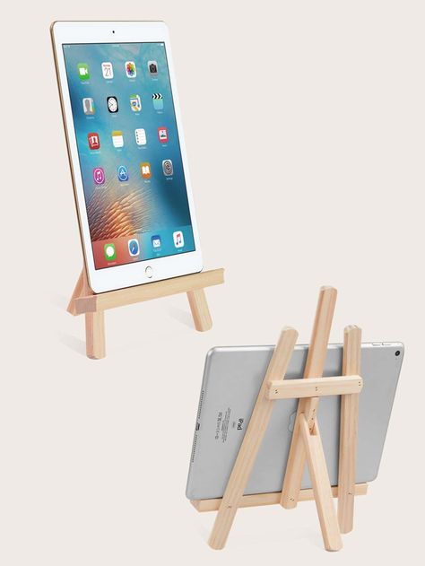 Diy Ipad Stand Wood, Diy Ipad Stand, Make A Paper Airplane, Ice Candy, Jenga Blocks, Yellow Wood, Craft Sticks, Ipad Holder, Kindle Reader