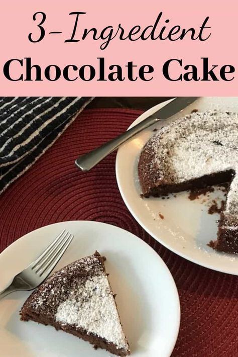 This 3-ingredient chocolate cake is delicious, easy to make, and gluten-free. You'll love the flavor of this light and airy cake. #3ingredientchocolatecakerecipe #chocolatecakerecipeideas #chocolatecakeeasy #dessertrecipeideas 3 Ingredient Cakes, Gluten Free Cake Recipe, Holiday Desserts Table, Flourless Cake, French Chocolate, Flourless Chocolate Cakes, Light Desserts, Favorite Dessert Recipes, Flourless Chocolate