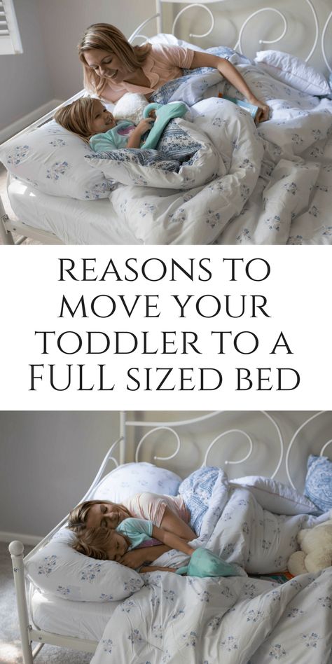 Reasons to move your toddler to a full sized bed by parenting blogger casual claire Toddler Queen Bed Ideas, Toddler Full Size Bed Ideas, Full Size Toddler Bed, Pregnancy First Trimester, Toddler Discipline, Big Beds, Toddler Sleep, Sleep Solutions, Better Parent