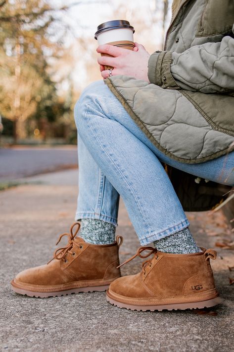 Ugg Neumel Boot | Winter Boots, Cozy Boots | Louella Reese Chestnut Boots Outfit, Neumel Uggs Outfit, Neumel Uggs Outfit Women, Styling Uggs, Uggs Neumel, Uggs Men, Neumel Uggs, How To Wear Uggs, Ugg Neumel Boots