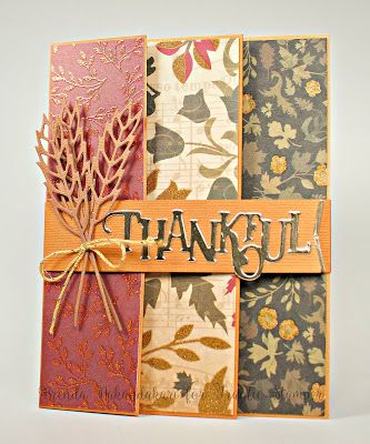 Fall Cards Handmade, Thanksgiving Cards Handmade, Fall Greeting Cards, Fancy Fold Card Tutorials, Tri Fold Cards, Frantic Stamper, Thanksgiving Card, Card Folds, Making Greeting Cards