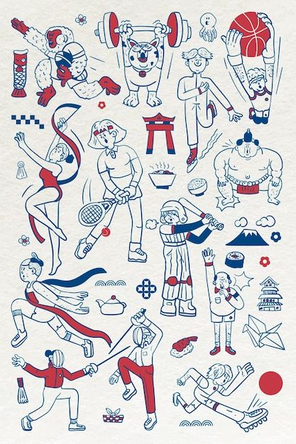 Japan Doodle, Human Trafficking Art, Football Template, Html Color Codes, Doodle Characters, Free Characters, Sport Illustration, Character Collection, Art Deco Pattern