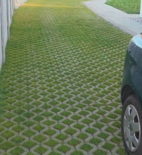 Mulch Landscaping Ideas Diy, Grass Driveway, Grass Pavers, Garden Lighting Design, Paving Block, Driveway Ideas, Pathway Landscaping, Driveway Design, Driveway Landscaping