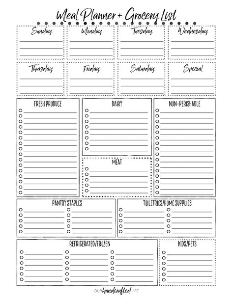 Free Printable Meal Planner Templates, Menu Planning Template, Shopping Checklist, Free Meal Planner, Meal Planner Printable Free, Printable Meal Planner, Budget Worksheet, Meal Planning Menus, Finanse Osobiste