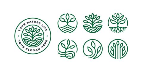 Logo About Nature, Eco Logo Design, Nature Logos, Monoline Logo, Luxe Logo, Coaching Logo, Logo Vert, Organic Logo Design, Tea Logo