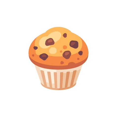 Muffin Illustration, Food Illustration Design, Daily Illustration, Food Illustration Art, Flat Design Illustration, Vector Food, Illustration Food, Simple Illustration, Food Illustration